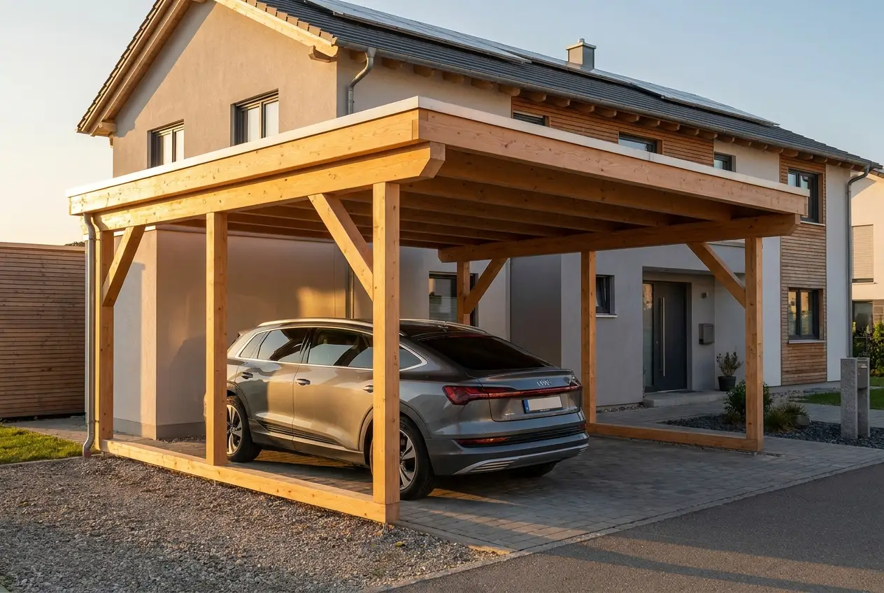 Doppelcarport aus Douglasie in Marbach am Neckar von Holzbau Brenner